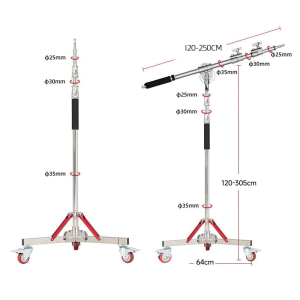 Bộ chân boom có bánh xe gấp ngược
