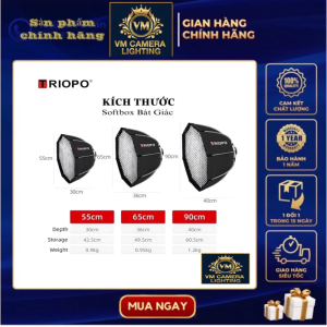 Sofbox bát giác thao tác nhanh k2 55cm ,65cm, 90cm